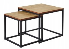 shumee Komplet kvadratnih klubskih mizic iz naravnega hrasta Furnitex Scandinavian