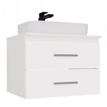 shumee NEL 60 KOPALNIŠKA OMARICA ZA UMIVALNIK BELA STENSKA VISEČA Z 2 PREDALOMA 60x50x45 CM