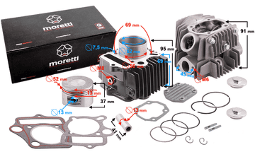 shumee Moretti cilinder in glava za moped 4T 110cc 152FMB