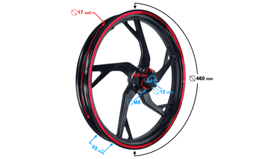 shumee Prednje platišče 17-1.85 disk zavora FR 2 črna