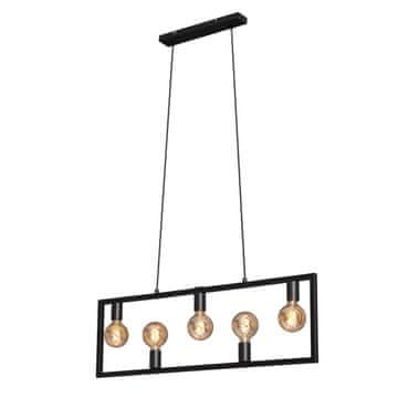 shumee Črna stropna viseča svetilka 5xE27 retro moderna za jedilnico nad mizo