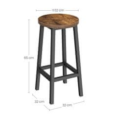 shumee Barski stol - rustikalen / črne noge