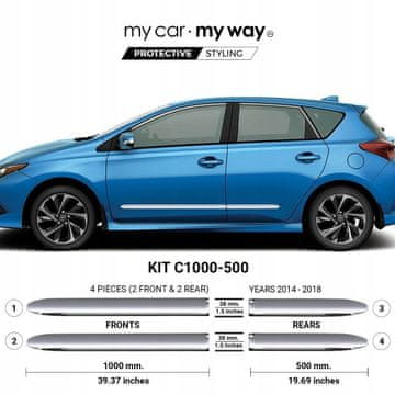 shumee Toyota Auris 2 II HB - Kromirane zaščitne letve vrat