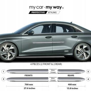 shumee Audi A3 Sportback 21+ kromirane zaščitne letve za vrata