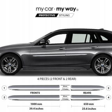 shumee Zaščitne letve za vrata BMW 3 F31 Touring Komb, kromirane