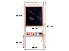 shumee Lesena magnetna tabla za pisanje s kredo, 3 v 1, stojalo, flomastri s kredo TA0096