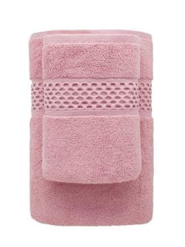 shumee Brisača 50x90 Rete debela roza 100% bombaž 650g mehka