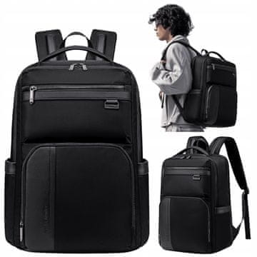 shumee Črn mestni nahrbtnik, eleganten, moderen, prostoren, za delo, primeren za 15,6-palčni prenosnik, Arctic Hunter B00808 črne barve