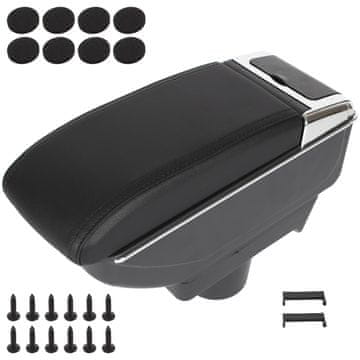 shumee Naslon za roke Opel Astra III H 04-14 s predalom ČRNO EKO USNJE + set za montažo