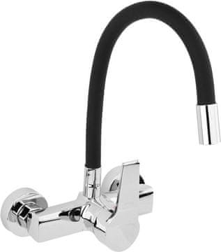 shumee Črna fleksibilna stenska armatura za umivalnik 75670 FALA