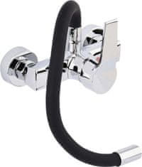 shumee Črna fleksibilna stenska armatura za umivalnik 75670 FALA