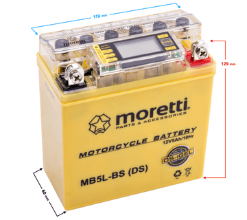 shumee Moretti 12V AGM (I-Gel) MB5L-BS /12N5-3B baterija z indikatorjem