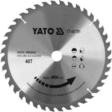 shumee ŽAGA ZA LES WIDIA 315X40TX30MM YT-60791 YATO
