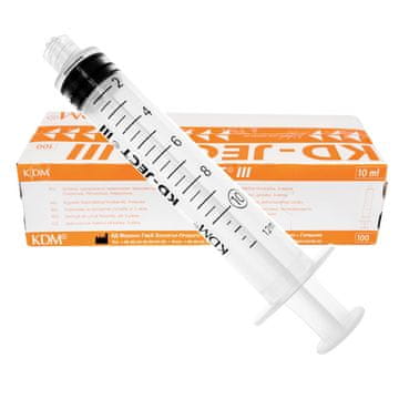shumee 10 ml brizgalka z Luer Lock nastavkom, tridelna, KD-JECT III, 100 kosov