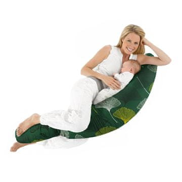 shumee Velika nosečniška blazina Croissant Cocoon Boomerang za spanje na boku in dojenje - zeleni listi
