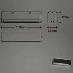 BRILONER LED stenska svetilka IP44 črna 36 cm 8W ogledalo kopalnica hodnik nevtralna barva