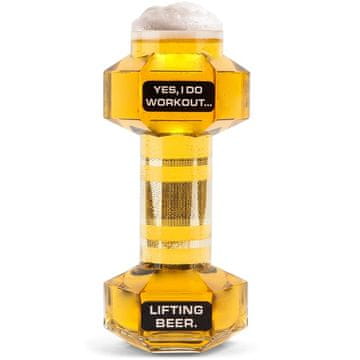 shumee Vrček za pivo 600ml DUMBBELL Darilo za bodybuilderja, kozarec, velik
