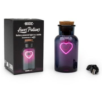 shumee Namizna svetilka z neonskim srcem v steklenici z ljubezenskim napojem