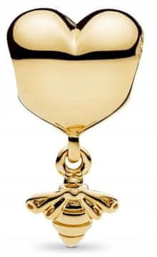 shumee Zlata obeska Čebela Srce žuželk Ljubezen SREBRO 925