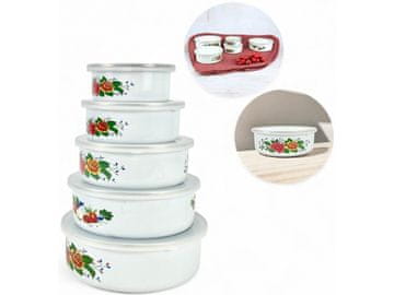 shumee komplet emajliranih posod s pokrovi 10-18 cm/24