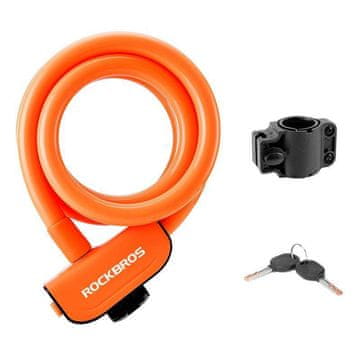 shumee ROCKBROS RKS515-OR oranžna ključavnica za kolo, kabel, ključ
