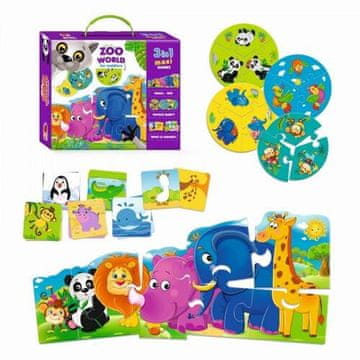 shumee IGRA ZOO SVET ZA PREDŠOLSKE OTROKE 3V1 UGANKE ŽIVALI ROTER KAFER