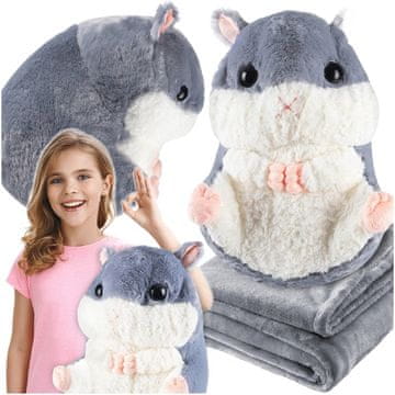 shumee B48X ODEJA HRČEK BLAZINA 2V1 PLIZKASTA IGRAČA MASKOTA VELIKA ZA OTROKE POTOVALNA PLIŠASTA IGRAČA