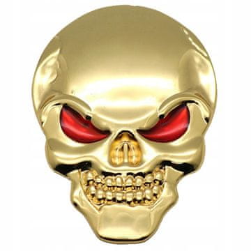 shumee Nalepka SKULL 3D EMBLEM za motorno kolo, avto, ZLATO