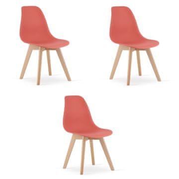 shumee KITO stol cinober / naravne noge x 3