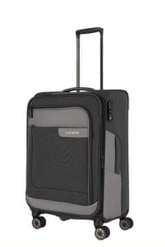Travelite Kovček TRAVELITE VIA sivo-črn SREDNJI 66 cm