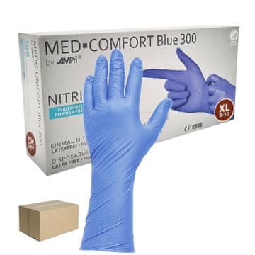 shumee Nitrilne rokavice Ampri Blue 300 XL, 100 kosov, karton, 10 kosov v pakiranju