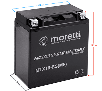 shumee Moretti AGM (Gel) MTX16 baterija