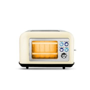 Kitchen Chef TOASTEO STEKLENO BEŽ retro opekač kruha z oknom