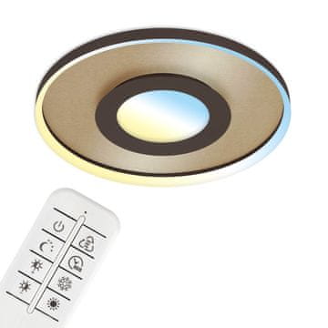 shumee 25W rjavo-zlata LED stropna svetilka z daljinskim upravljalnikom, zatemnljiva, nastavitev barvne temperature