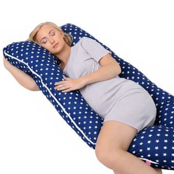 shumee Nosečniška blazina tipa U za spanje na boku in dojenje - temno modre zvezdice