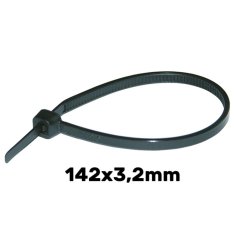 Kabelske vezice 142 x 3,2 mm UV črne 100 kosov