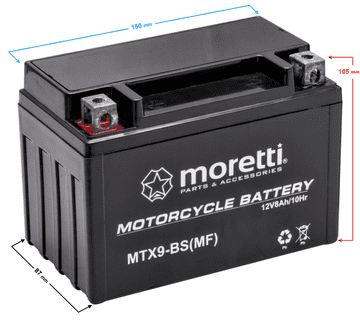 shumee Moretti AGM (Gel) MTX9-BS baterija