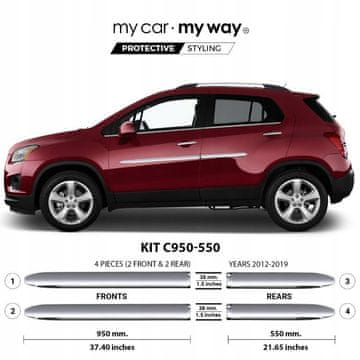 shumee Opel Mokka - Kromirane sredinske letve stranskih vrat