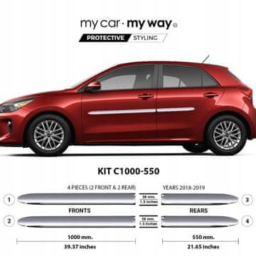 shumee Kia Rio IV HB - Kromirane zaščitne letve stranskih vrat