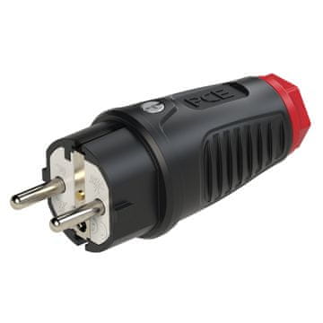 PCE 16A 3P 230V IP54 raven gumijast vtič