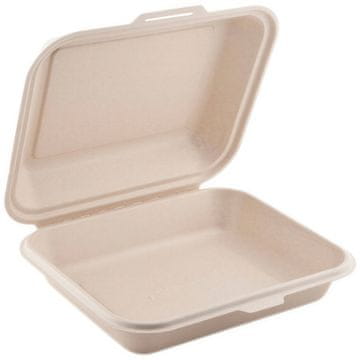 shumee Menubox iz sladkornega trsa, nerazdeljen, dvoslojen, 1500 ml, 24,1 x 21 x 4 cm, 50 kosov.