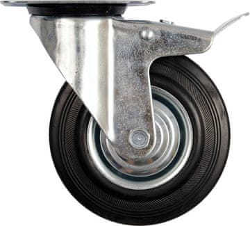 shumee Vrtljivo kolo s črno gumo in zavoro 125 mm 87323 VOREL
