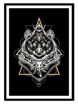 shumee SLIKARSKI PLAKAT V OKVIRJU darilni medved TOTEMSKE ŽIVALI P2607_53x73