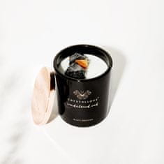 CRYSTALLOVE CRYSTALLOVE Sojina sveča iz črnega obsidijana - sandalovine oud 400g