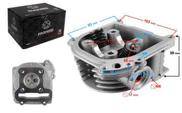 shumee Glava za 4T 60cc skuter 139QMB dolgi ventili