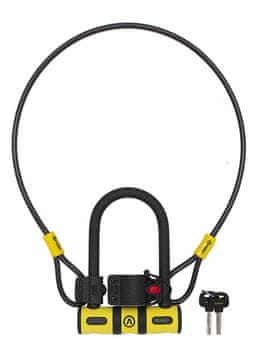 shumee Ključavnica AUVRAY U-LOCK za U-BIKE 82 x 150 mm, z ročajem in 100 cm kablom, premer 8 mm