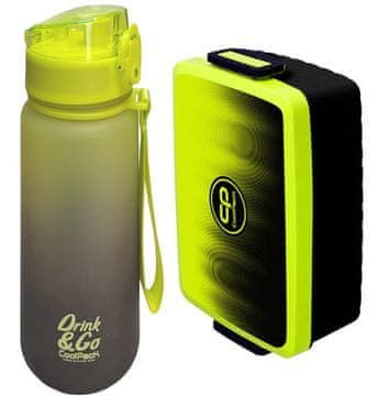 shumee CoolPack komplet za zajtrk: steklenička Brisk Tritan 600 ml + škatla za malico Snack - limonasta barva