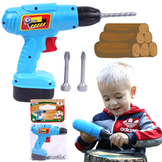 shumee IGRAČA VRTALNIK REALISTIČNI ZAMENLJIVI SVEDRI GRADBENIŠKO ORODJE 4418