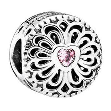 shumee Obeski Srebrna roža Rožnato srce Openwork Flower SREBRO 925