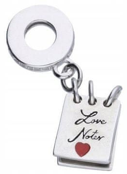 shumee Charms Srebrni viseči zvezek Valentinovo Love Letter SREBRO 925